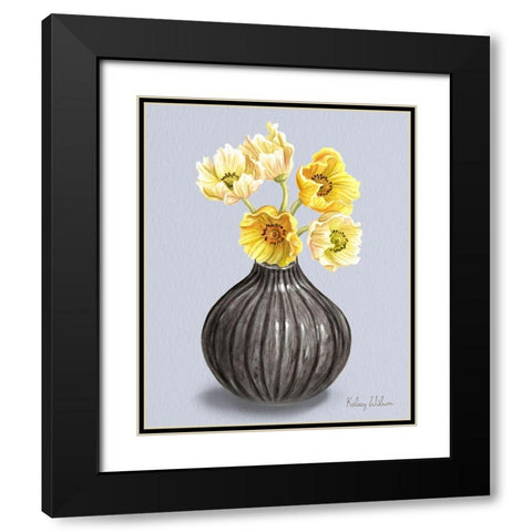 Poppies  in Vase I Black Modern Wood Framed Art Print with Double Matting by Wilson, Kelsey