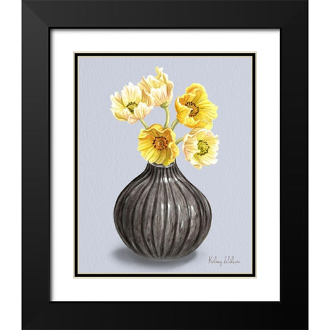 Poppies  in Vase I Black Modern Wood Framed Art Print with Double Matting by Wilson, Kelsey