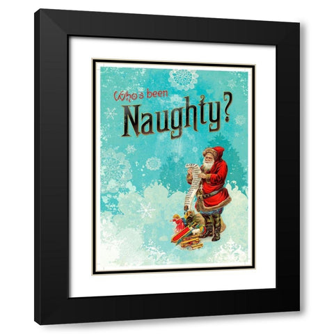 Colorful Christmas VI-Naughty Black Modern Wood Framed Art Print with Double Matting by Duirwaigh