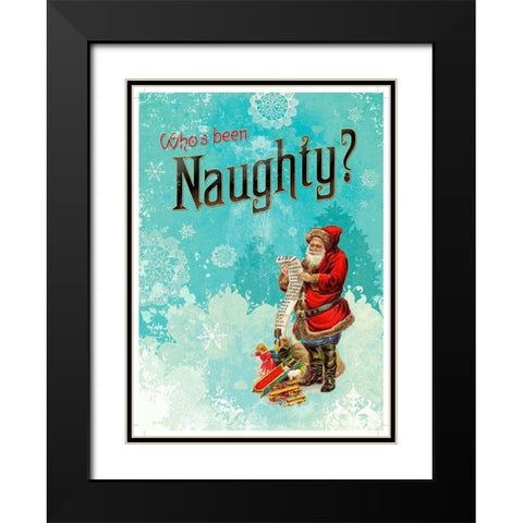 Colorful Christmas VI-Naughty Black Modern Wood Framed Art Print with Double Matting by Duirwaigh