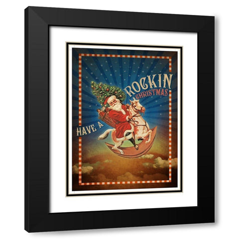 Colorful Christmas IX-Rockin Black Modern Wood Framed Art Print with Double Matting by Duirwaigh