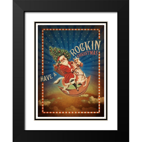 Colorful Christmas IX-Rockin Black Modern Wood Framed Art Print with Double Matting by Duirwaigh