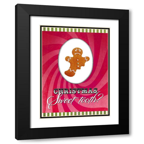 Colorful Christmas X-Sweet Tooth Black Modern Wood Framed Art Print with Double Matting by Duirwaigh