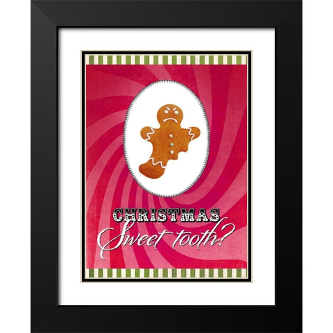 Colorful Christmas X-Sweet Tooth Black Modern Wood Framed Art Print with Double Matting by Duirwaigh