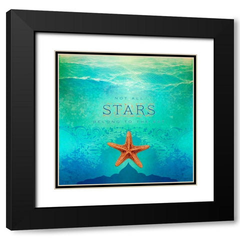 Living  Out Loud I-Stars Black Modern Wood Framed Art Print with Double Matting by Duirwaigh