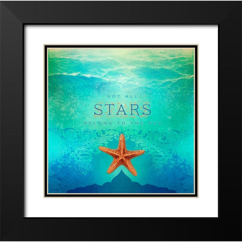 Living  Out Loud I-Stars Black Modern Wood Framed Art Print with Double Matting by Duirwaigh
