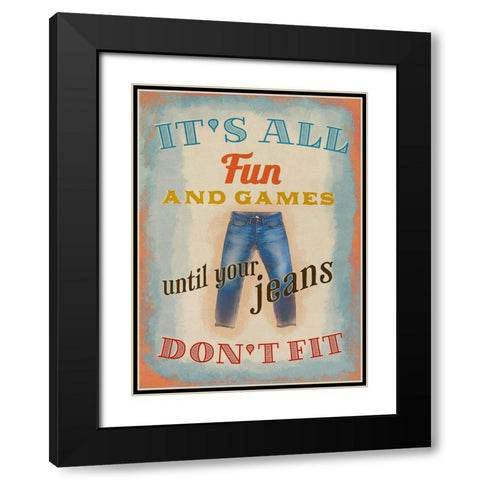 Living  Out Loud IV-Jeans Black Modern Wood Framed Art Print with Double Matting by Duirwaigh