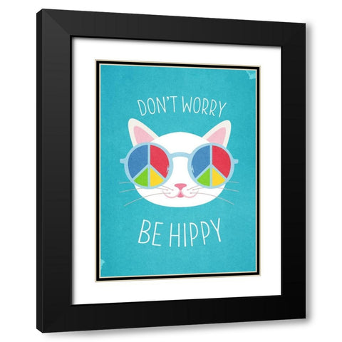 Living  Out Loud VIII-Be Hippy Black Modern Wood Framed Art Print with Double Matting by Duirwaigh