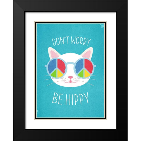 Living  Out Loud VIII-Be Hippy Black Modern Wood Framed Art Print with Double Matting by Duirwaigh