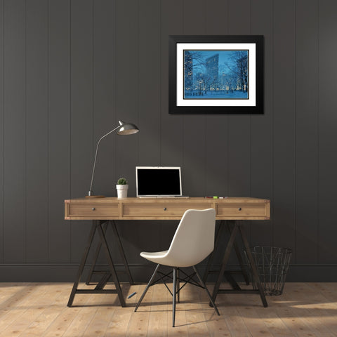Winter  Icon Black Modern Wood Framed Art Print with Double Matting by Lushpin, E.