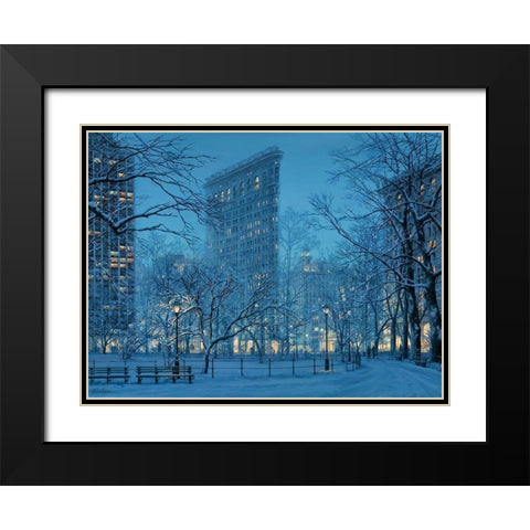 Winter  Icon Black Modern Wood Framed Art Print with Double Matting by Lushpin, E.