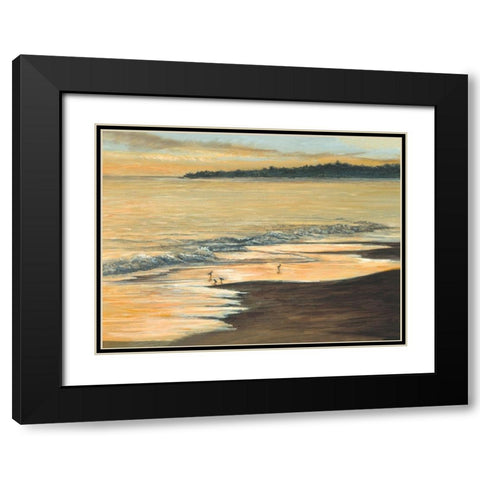 Coastline Black Modern Wood Framed Art Print with Double Matting by Mielko, Tom