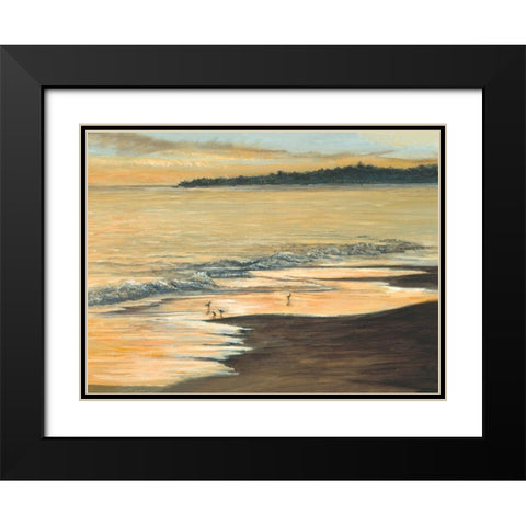 Coastline Black Modern Wood Framed Art Print with Double Matting by Mielko, Tom
