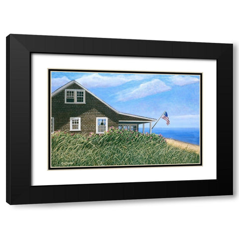Ocean  View Black Modern Wood Framed Art Print with Double Matting by Mielko, Tom