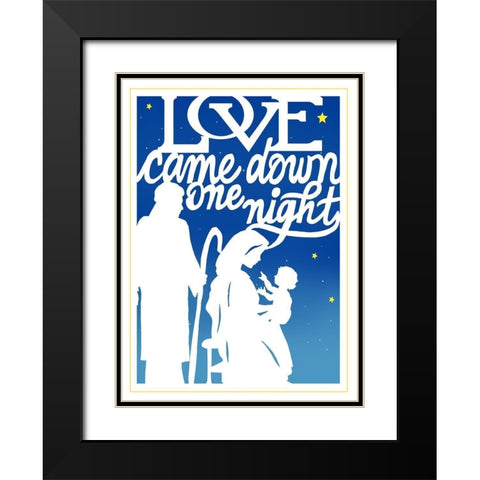 Love Came Down-blue Black Modern Wood Framed Art Print with Double Matting by Sowell, Sharyn