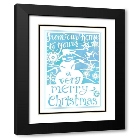 A Very Merry Christmas Black Modern Wood Framed Art Print with Double Matting by Sowell, Sharyn