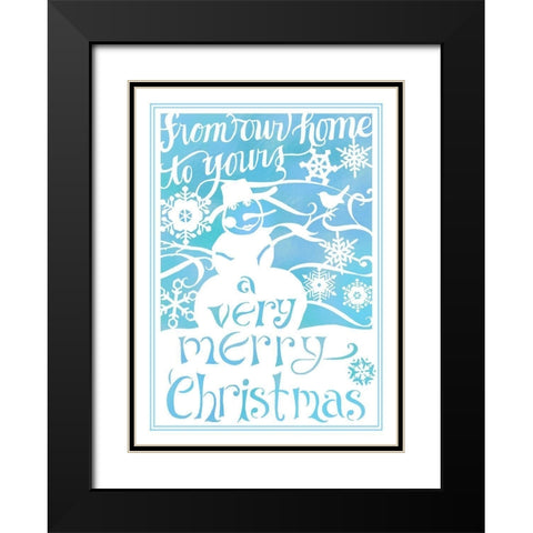 A Very Merry Christmas Black Modern Wood Framed Art Print with Double Matting by Sowell, Sharyn