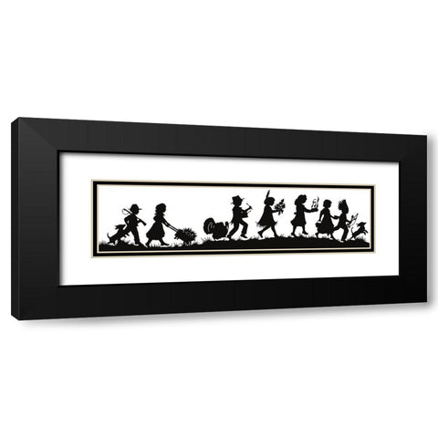Thanksgiving Parade Silhouette Black Modern Wood Framed Art Print with Double Matting by Sowell, Sharyn