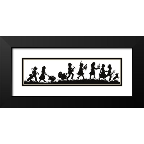 Thanksgiving Parade Silhouette Black Modern Wood Framed Art Print with Double Matting by Sowell, Sharyn
