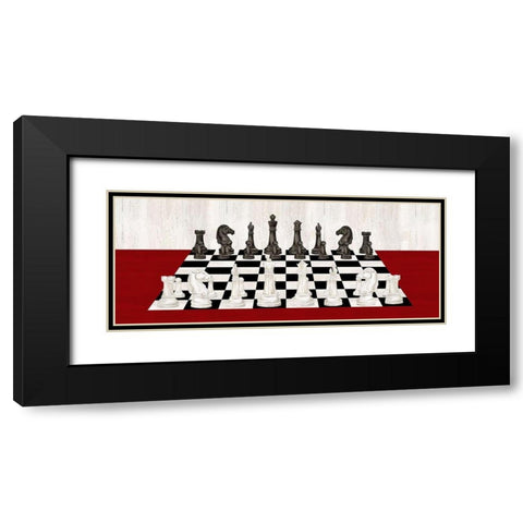Rather  be Playing Chess board panel red Black Modern Wood Framed Art Print with Double Matting by Reed, Tara