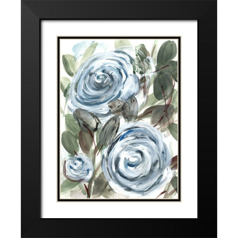 Farmhouse  Rose blue I Black Modern Wood Framed Art Print with Double Matting by Chapman, Marcy