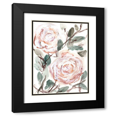 Farmhouse  Bush coral pink I Black Modern Wood Framed Art Print with Double Matting by Chapman, Marcy