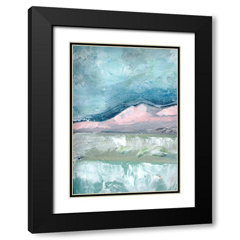 Blush  Pink Mountainscape I Black Modern Wood Framed Art Print with Double Matting by Chapman, Marcy