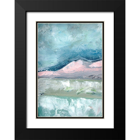 Blush  Pink Mountainscape I Black Modern Wood Framed Art Print with Double Matting by Chapman, Marcy