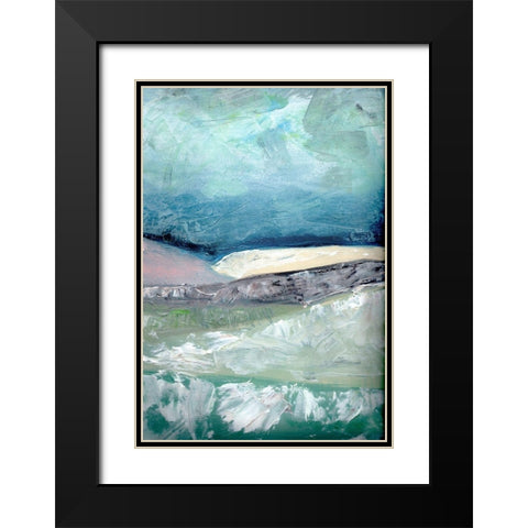 Blush  Pink Mountainscape II Black Modern Wood Framed Art Print with Double Matting by Chapman, Marcy