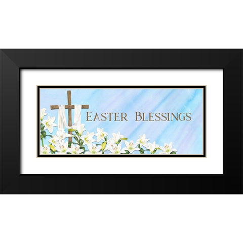 He  is Risen panel I-Easter Blessings Black Modern Wood Framed Art Print with Double Matting by Reed, Tara