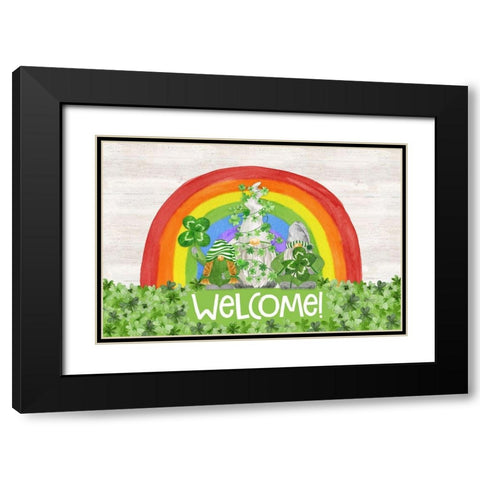 Luck  of the Gnomes landscape-Welcome Black Modern Wood Framed Art Print with Double Matting by Reed, Tara