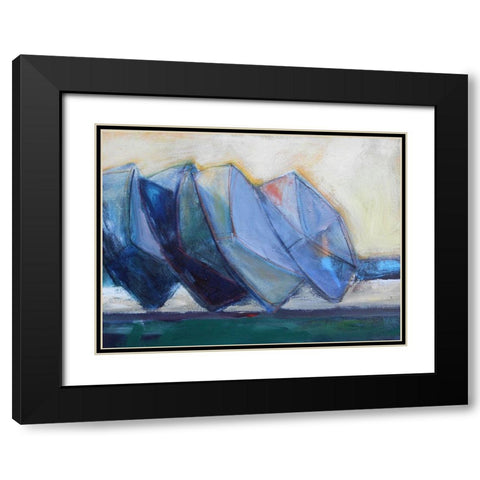 Boats Waiting Black Modern Wood Framed Art Print with Double Matting by Marie, Susanne