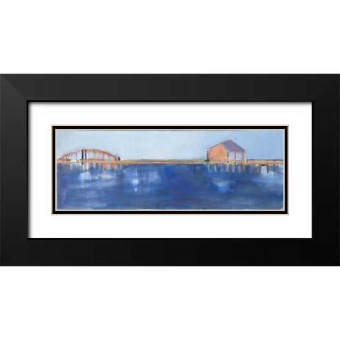 Bridge View Black Modern Wood Framed Art Print with Double Matting by Marie, Susanne