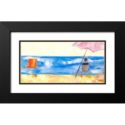 Bright Water Black Modern Wood Framed Art Print with Double Matting by Marie, Susanne