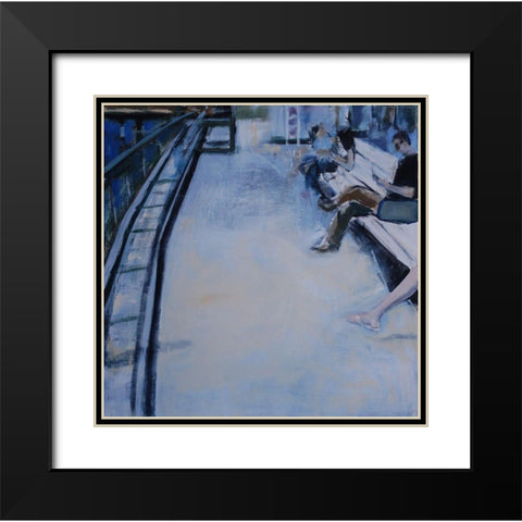 Ferry Crossing Black Modern Wood Framed Art Print with Double Matting by Marie, Susanne