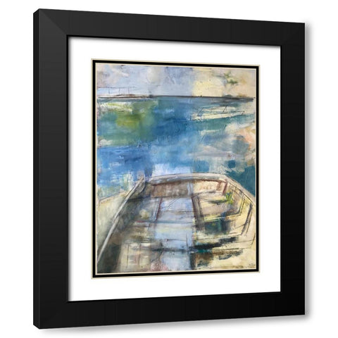 Last Ship Black Modern Wood Framed Art Print with Double Matting by Marie, Susanne