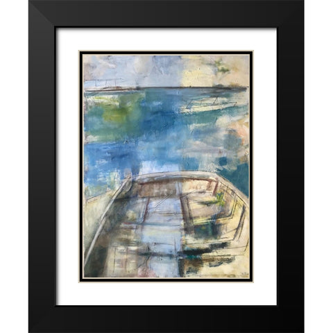 Last Ship Black Modern Wood Framed Art Print with Double Matting by Marie, Susanne
