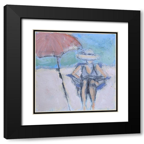 Sunbather Black Modern Wood Framed Art Print with Double Matting by Marie, Susanne