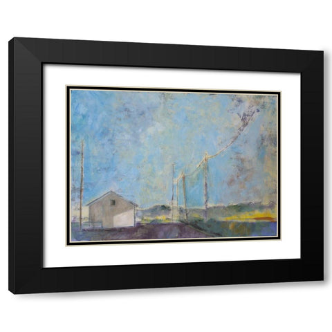 Blue Skies Black Modern Wood Framed Art Print with Double Matting by Marie, Susanne