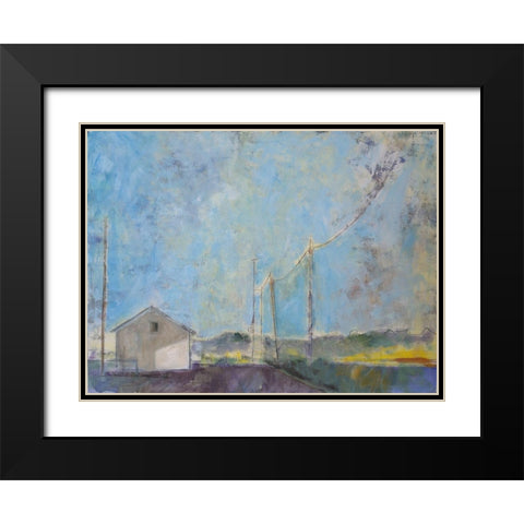Blue Skies Black Modern Wood Framed Art Print with Double Matting by Marie, Susanne