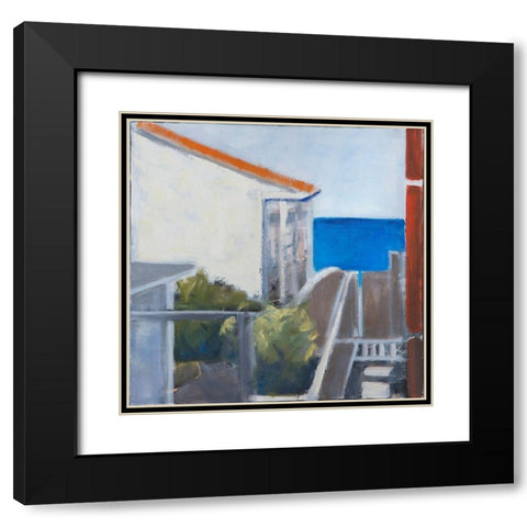 Coastal Lookout Black Modern Wood Framed Art Print with Double Matting by Marie, Susanne