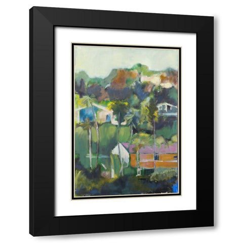 Home Away Black Modern Wood Framed Art Print with Double Matting by Marie, Susanne