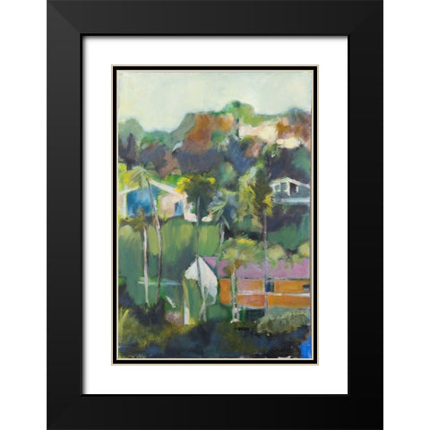 Home Away Black Modern Wood Framed Art Print with Double Matting by Marie, Susanne