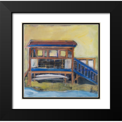The Boathouse Black Modern Wood Framed Art Print with Double Matting by Marie, Susanne