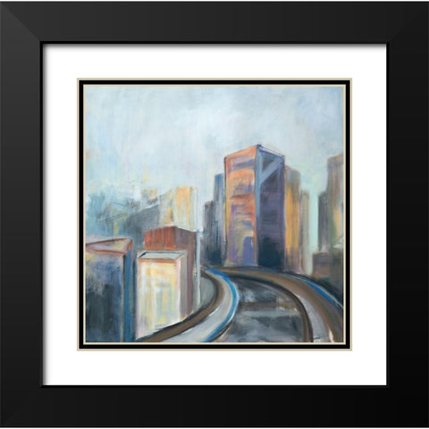 Over the Tracks Black Modern Wood Framed Art Print with Double Matting by Marie, Susanne