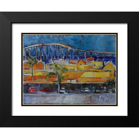 Under the Bridge Black Modern Wood Framed Art Print with Double Matting by Marie, Susanne