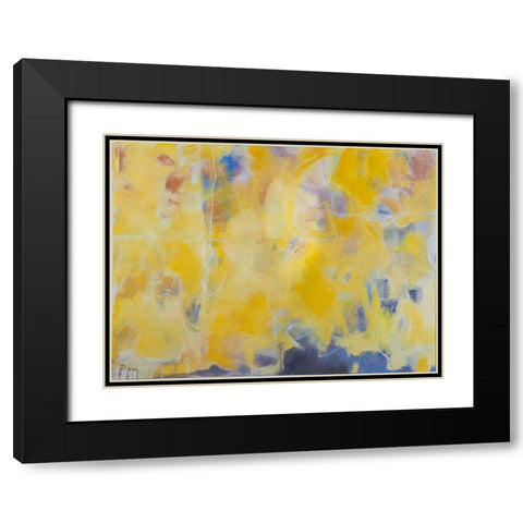 Soft Yellows Black Modern Wood Framed Art Print with Double Matting by Marie, Susanne