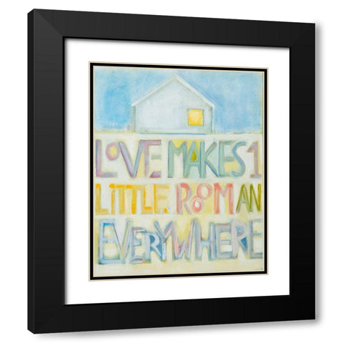 Love Makes Black Modern Wood Framed Art Print with Double Matting by Marie, Susanne