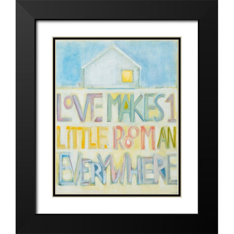 Love Makes Black Modern Wood Framed Art Print with Double Matting by Marie, Susanne