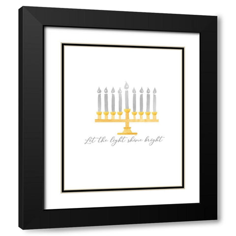 Hanukkah Lights portrait I-Light Shine Bright Black Modern Wood Framed Art Print with Double Matting by Reed, Tara